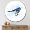 Designart - Vintage Blue Jay Bird - Traditional Metal Circle Wall Art